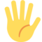 Raised Hand With Fingers Splayed emoji on Twitter